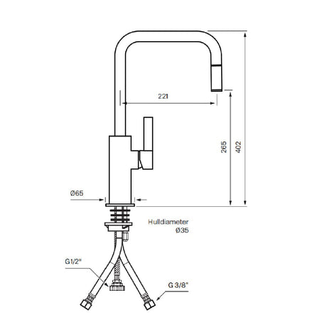 Tapwell ARM985 Kjøkkenarmatur Uttrekk