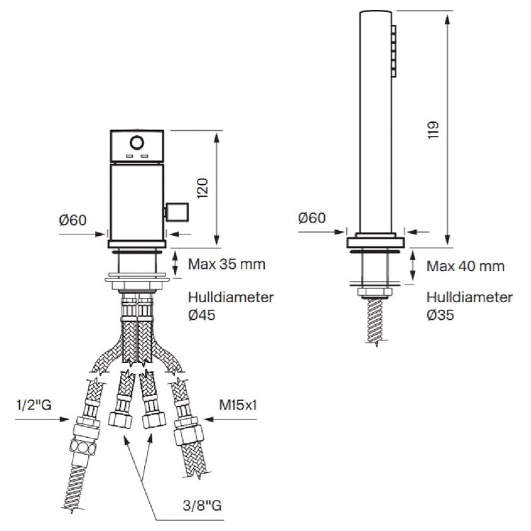 Tapwell BI048 Karkantbatteri 2-hulls