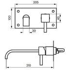 Tapwell BOX006 Rettangolo Servantbatteri Innbygging