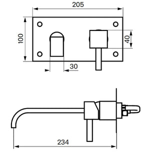 Tapwell BOX008 Rettangolo Servantbatteri Innbygging
