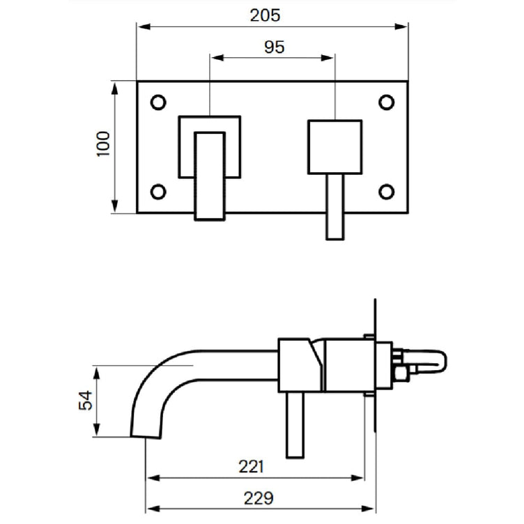 Tapwell BOX008 Square Servantbatteri Innbygging