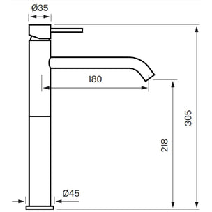 Tapwell EVM082 Høy Servantbatteri