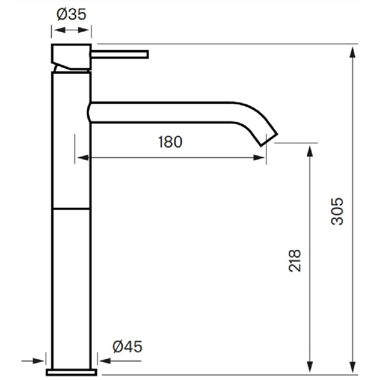 Tapwell EVM082 Høy Servantbatteri