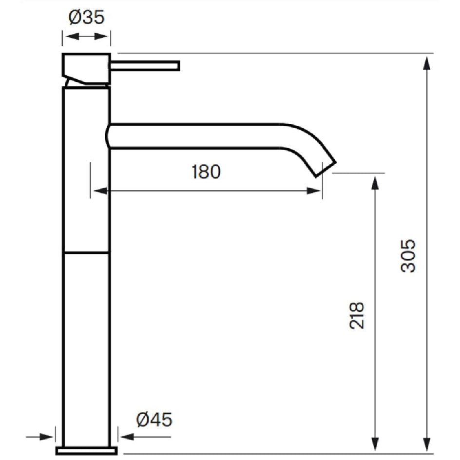 Tapwell EVM082 Høy Servantbatteri Tapwell Servantbatteri