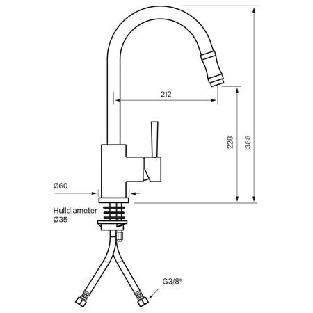 Tapwell EVO185 Kjøkkenarmatur Uttrekk