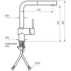 Tapwell EVO285 CR Kjøkkenarmatur med uttrekk