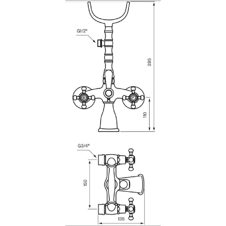 Tapwell Classic FBLV023 Badekararmatur