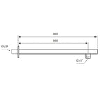 Tapwell FL322 Square Veggutløp L360mm