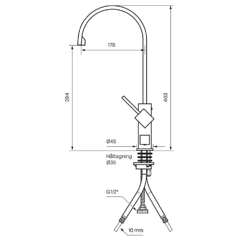 Tapwell LEA884 CR Kjøkkenarmatur Krom Tapwell Kjøkkenarmatur TA-4230383