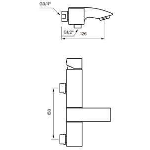 Tapwell LEC022 CR Badekararmatur