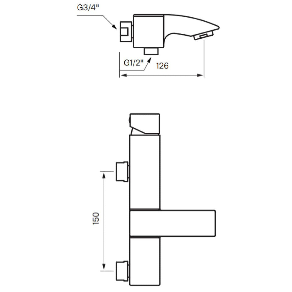 Tapwell LEC022 CR Badekararmatur Krom Tapwell Badekararmatur TA-8111552