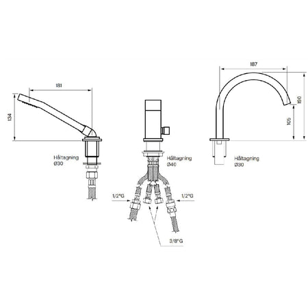 Tapwell LEC040 CR Karkantbatteri 3-hulls