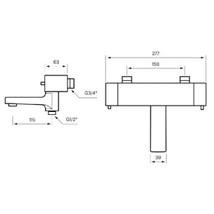 Tapwell LES022 CR Badekararmatur