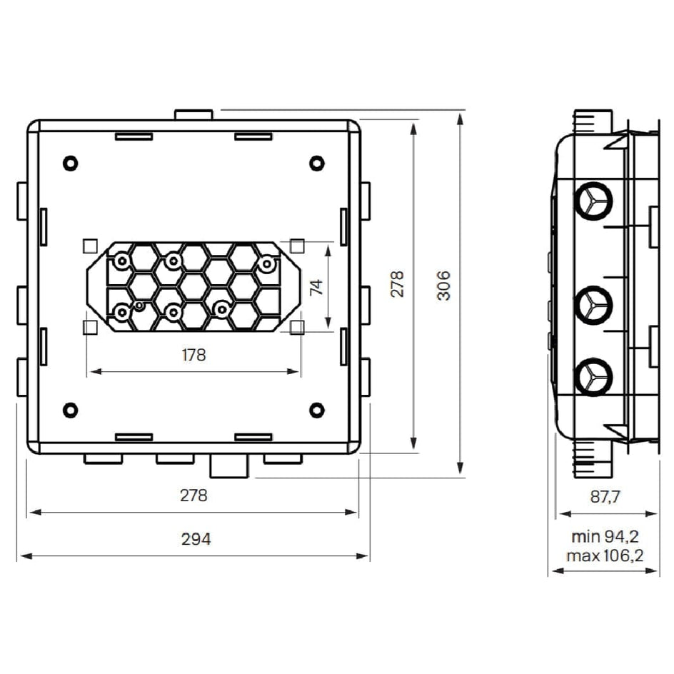 Tapwell T BOX 2.0 Small Innbyggingsboks Tapwell Blandebatteri innbygging TA-9422118