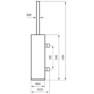 Tapwell TA220 Toalettbørste H426mm, Vegghengt