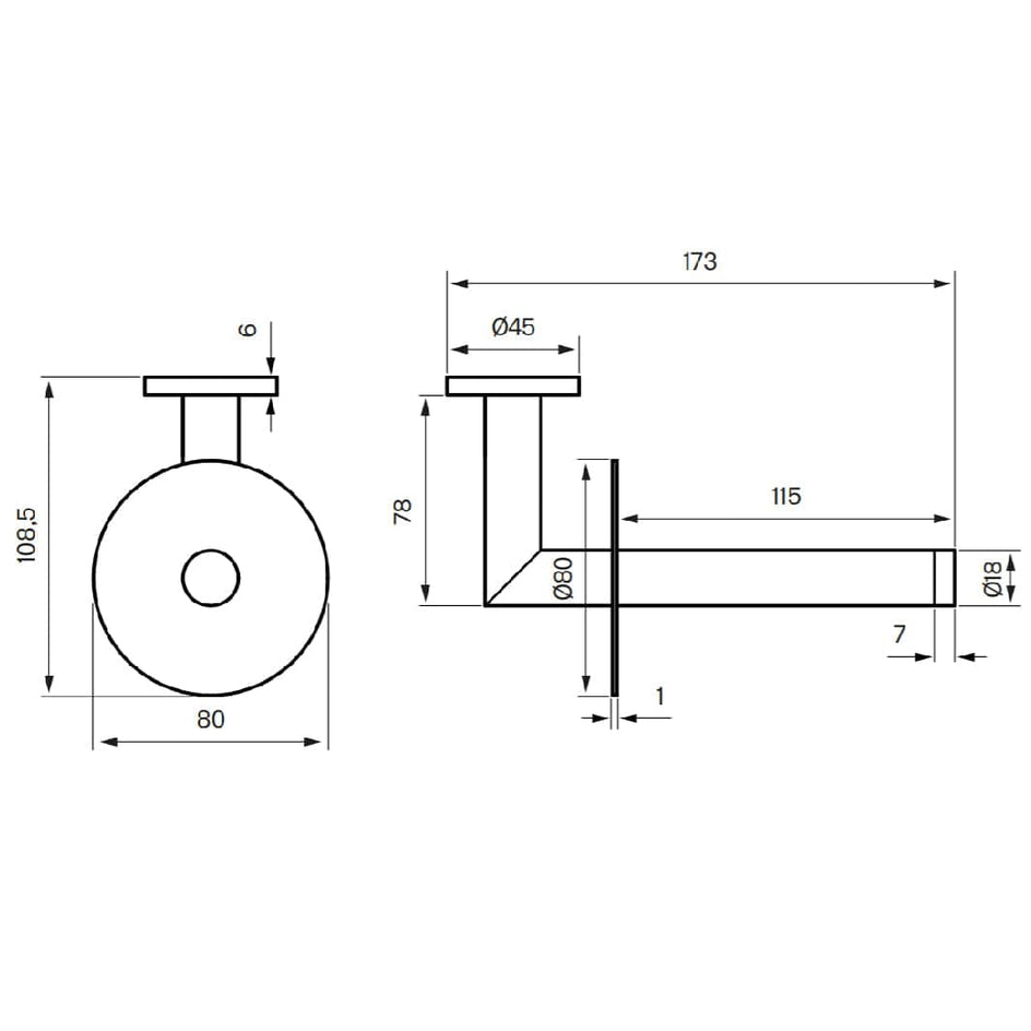 Tapwell TA234 Reserverullholder Vegghengt Tapwell Reserverullholder