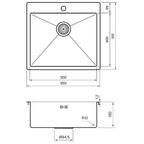 Tapwell TA5540 PVD Kjøkkenvask B55xD51cm