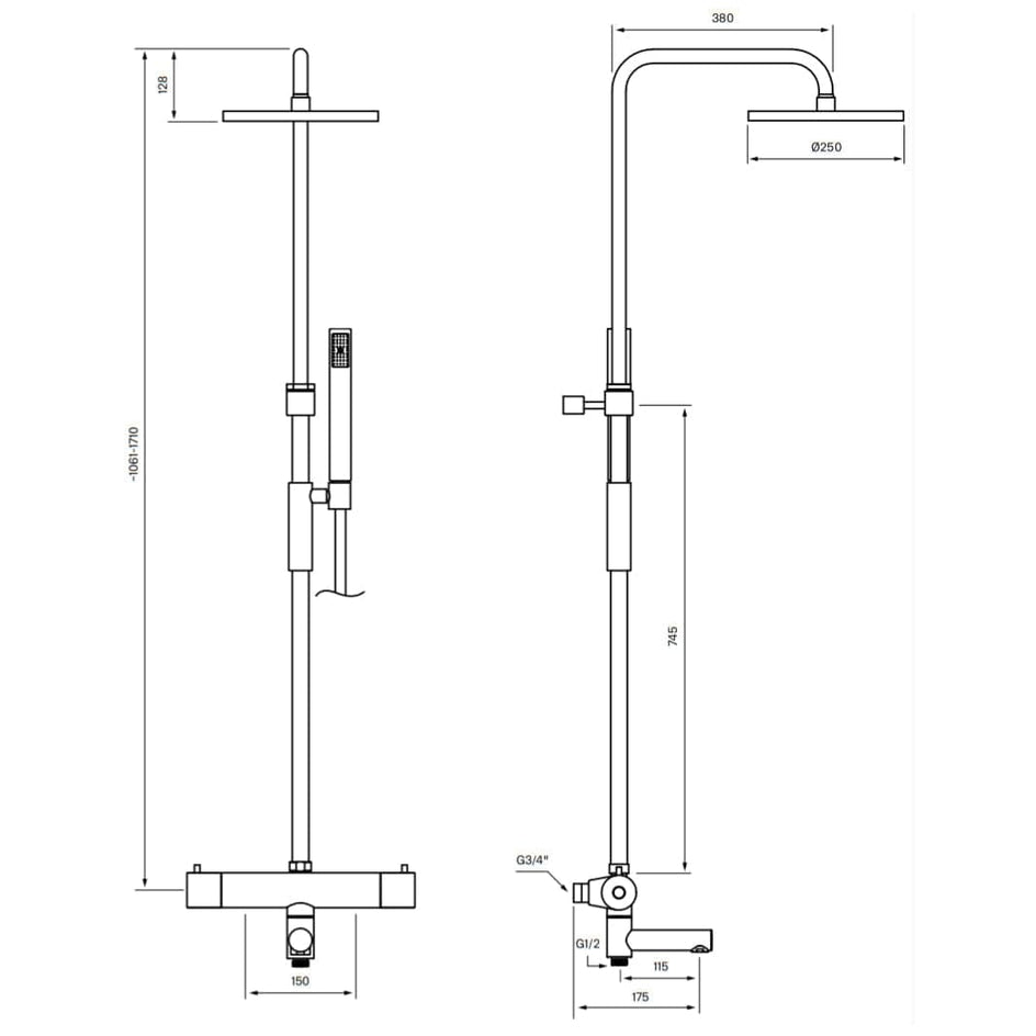 Tapwell TVM2200 Takdusj for Badekar Tapwell Takdusj