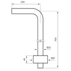 Tapwell XA21 Gulvrør for vannlås Ø32mm