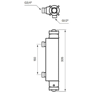 Tapwell Classic XCOL168 Dusjbatteri