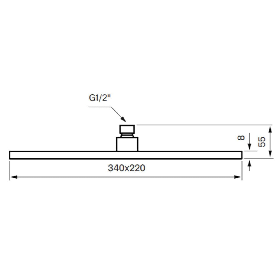 Tapwell ZSOF091 Taksil 340x220mm Krom Tapwell Dusjtilbehør TA-9418090
