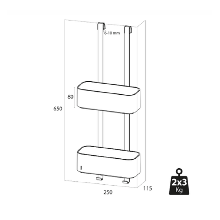 Tiger 2-Store Shower Caddy Dusjkurv 