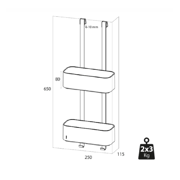 Tiger 2-Store Shower Caddy Dusjkurv 