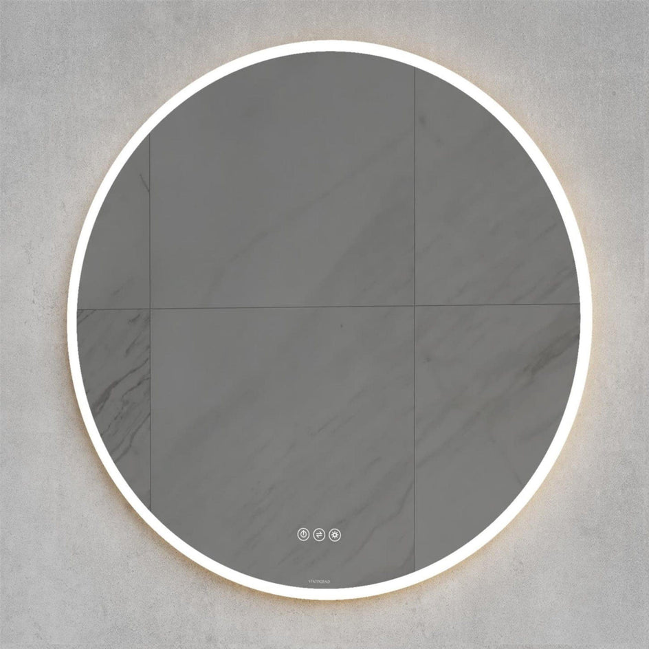 VikingBad Oda Rundt Speil med LED Lys 80cm VikingBad Baderomsspeil VB-000998