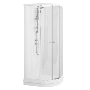 Vikingbad Sofia Dusjkabinett Buet H210cm Hvite Bakvegger