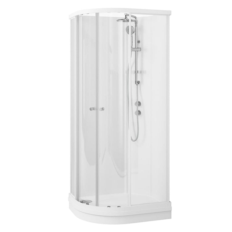 Vikingbad Sofia Dusjkabinett Buet H210cm Hvite Bakvegger