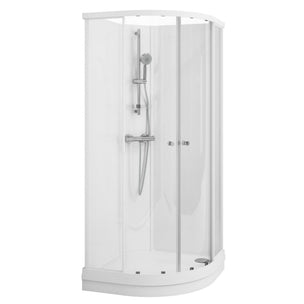 Vikingbad Sofia Dusjkabinett Buet H210cm Hvite Bakvegger