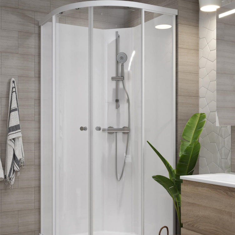 Vikingbad Sofia Dusjkabinett Buet H210cm Hvite Bakvegger