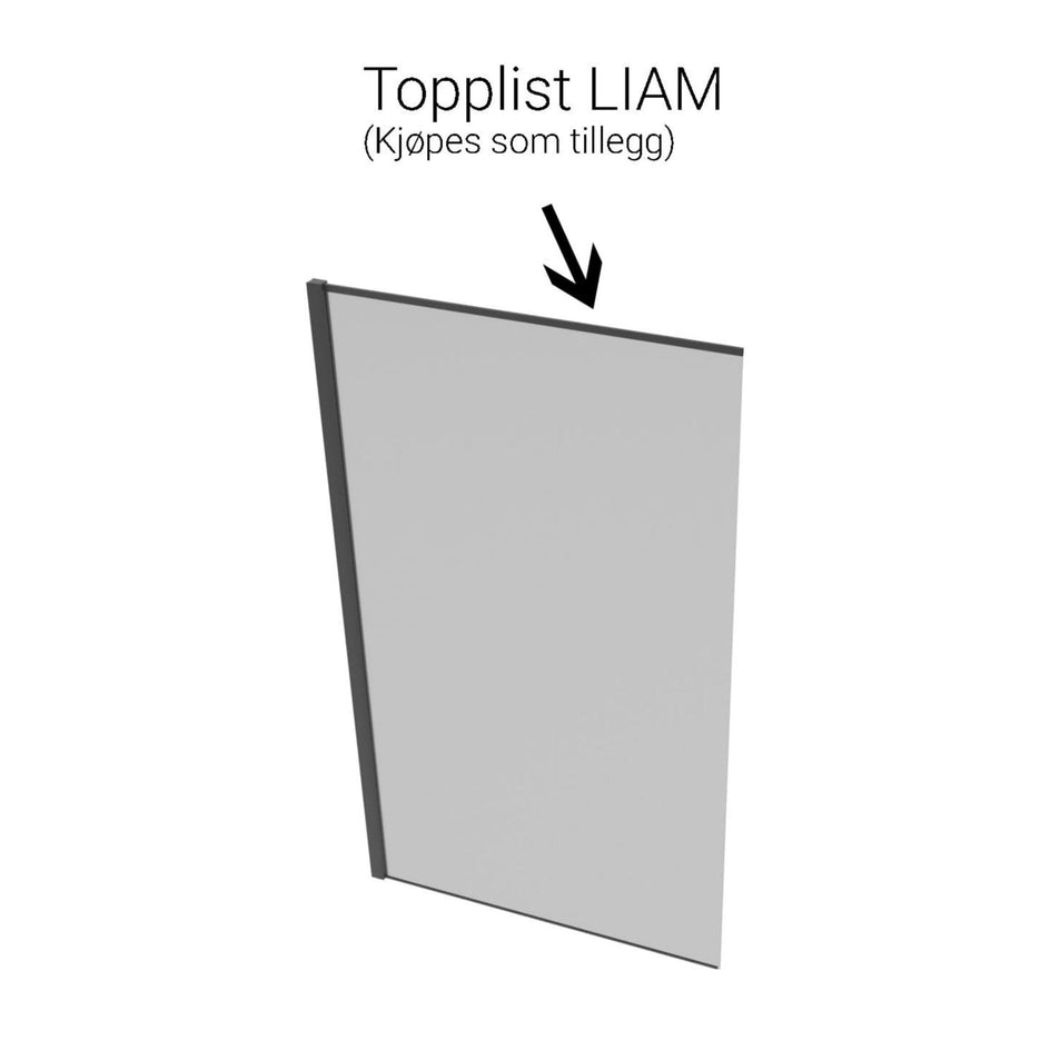 VikingBad Topplist LIAM PVC 117,8cm Svart matt VikingBad Dusjtilbehør VB-003034