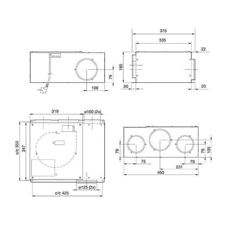 Villavent KFB140S Skapvifte