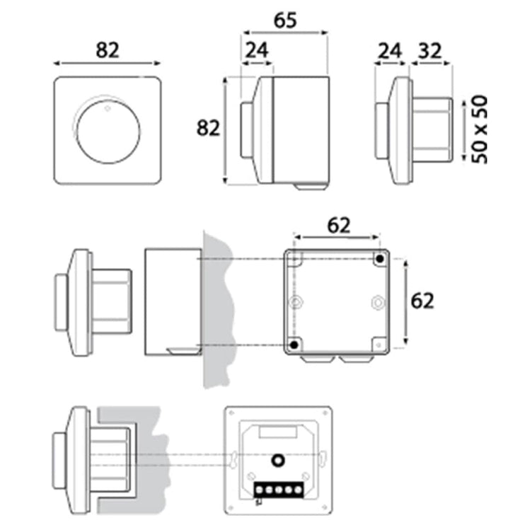 Villavent MTP 20 Potensiometer 0-10 V av/på bryter