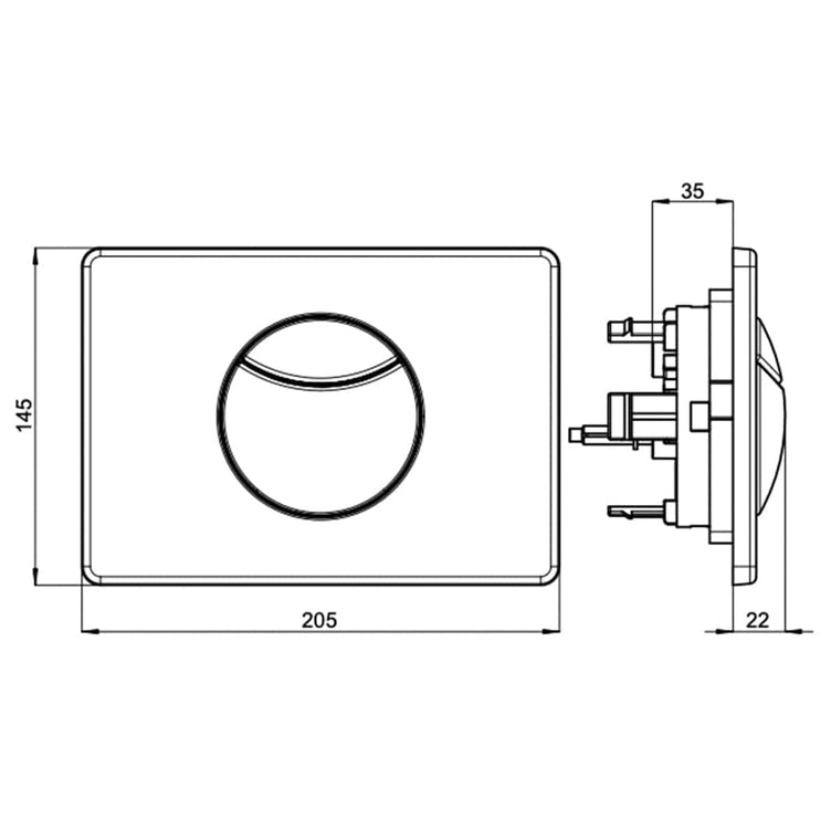 OUTLET: Villeroy & Boch ViConnect E100 Trykkplate Vandalsikker