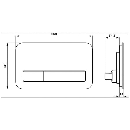 OUTLET: Villeroy & Boch ViConnect L200 Trykkplate