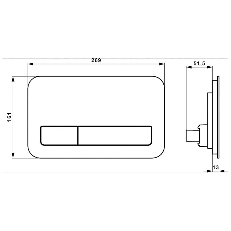 OUTLET: Villeroy & Boch ViConnect L200 Trykkplate